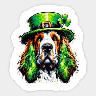 Grand Basset Griffon Vendeen Celebrates Saint Patrick's Day Sticker